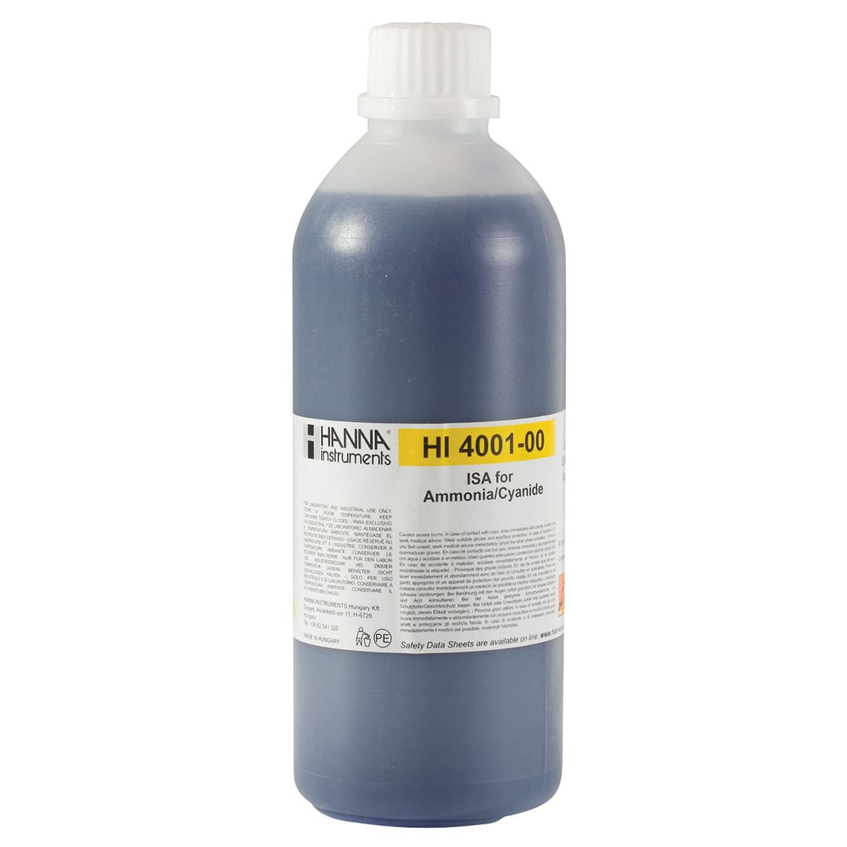 HI4001-00 ISA Alkaline for Ammonia & Cyanide ISE, 500 ml Bottle