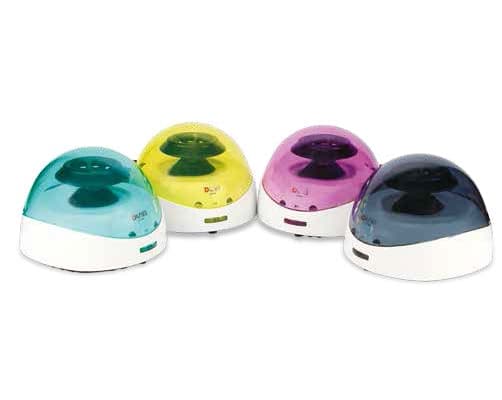 Yellow lid, D1008 EZeeMini Centrifuge, Euro plug including two rotors A08-2 & A02-PCR8 and both adapterSA02P2&SA05P5