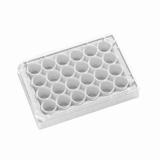 Porvair Sciences 24 Well White glass bottom assay plate With Lid Sterile 324052