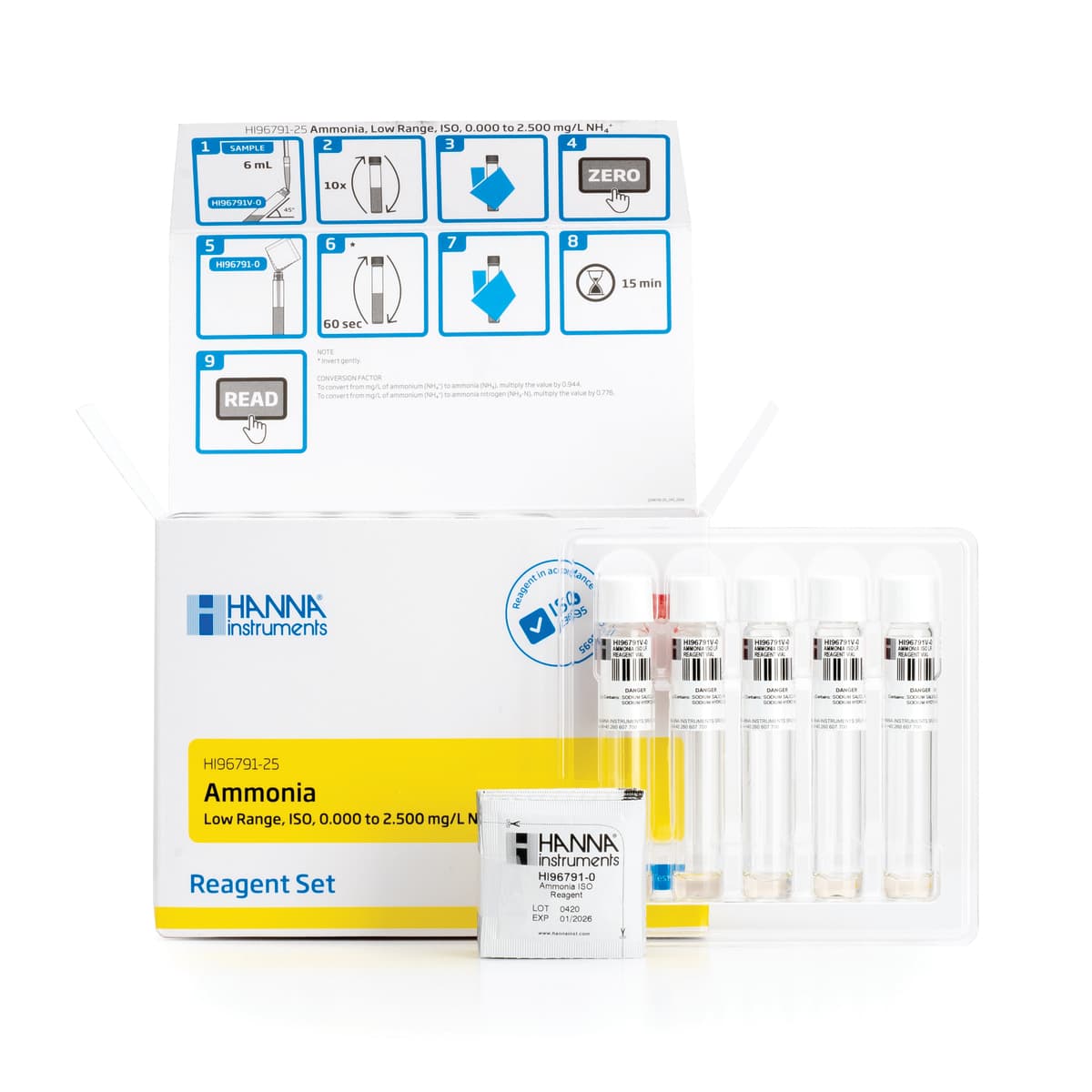 Ammonia, High Range ISO Pre-dosed Reagent Set (13 mm Vial)