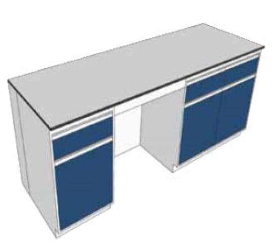 โต๊ะปฏิบัติการชิดผนัง Wall Bench Size 600(W) X 2200(L) X 846(H)mm