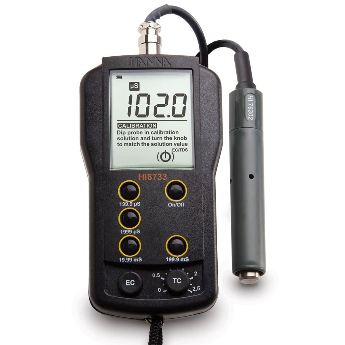 HI8733 EC Meter with Multi-Range 0.0 to 199.9 mS/cm ATC