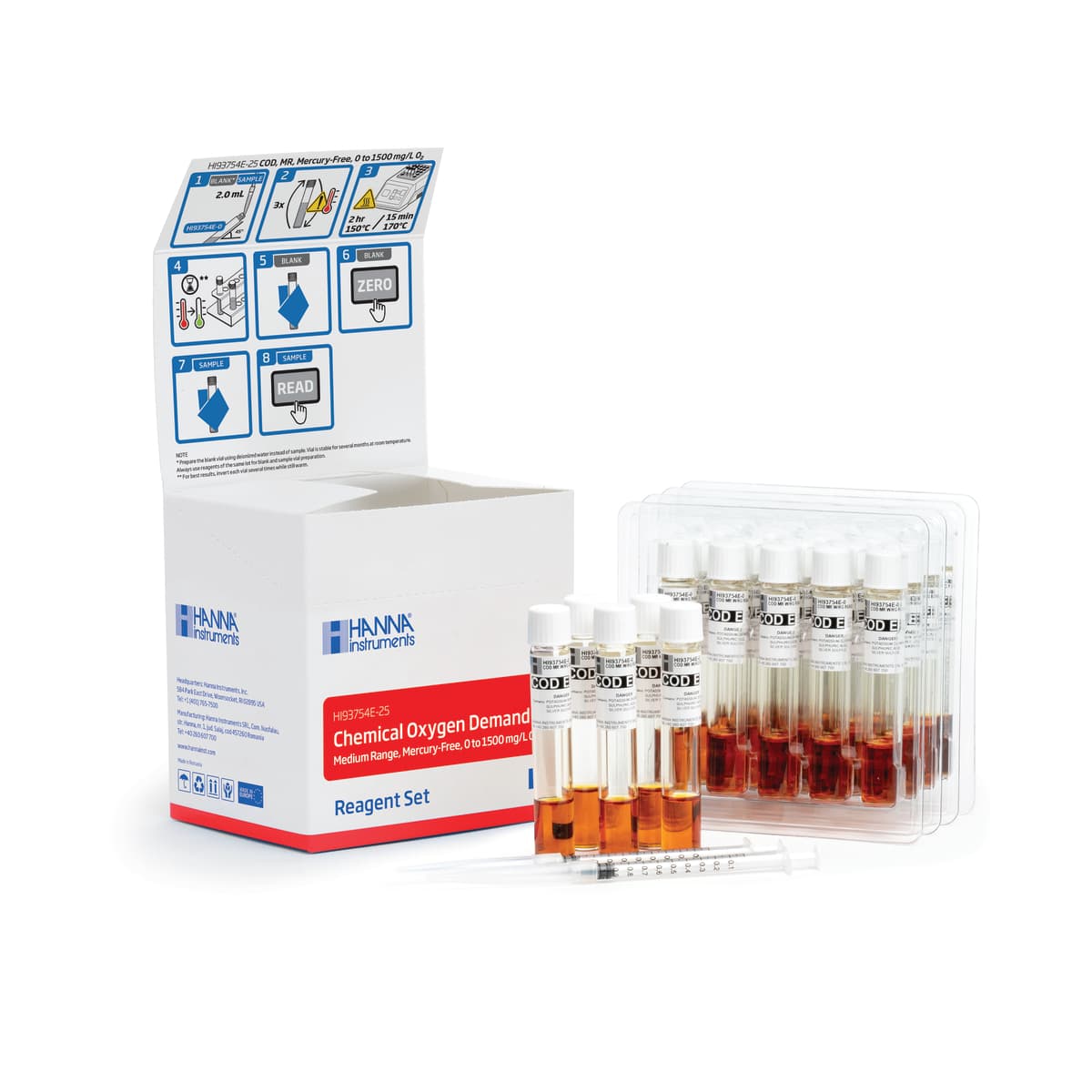 COD Medium Range Reagent Vials, Mercury-Free Method (25 tests)