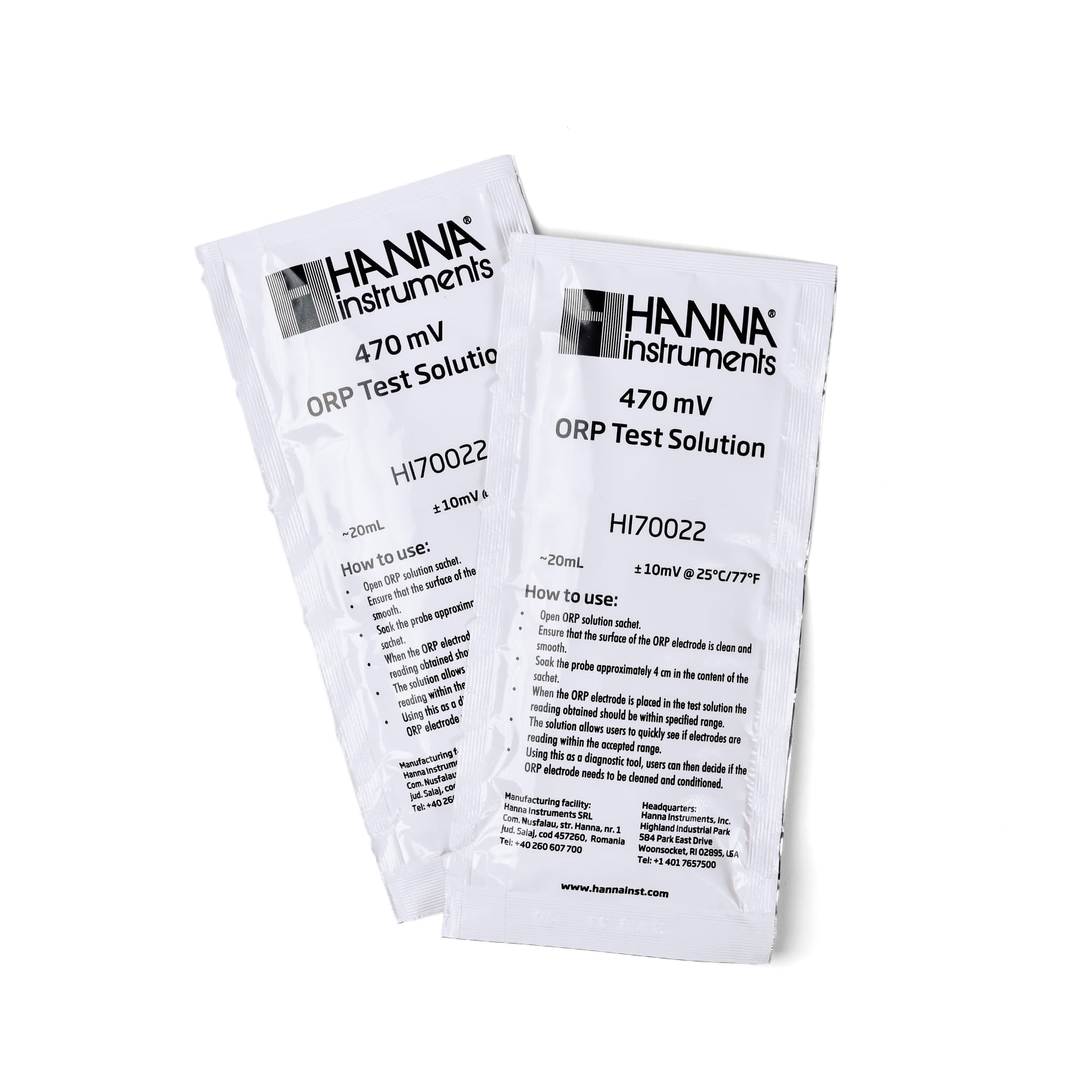 ORP test solution, 25x20 ml sachets