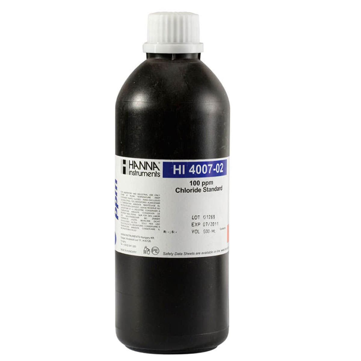 HI4007-02 ISE 100 mg/L (ppm) Chloride Std , 500 ml Bottle